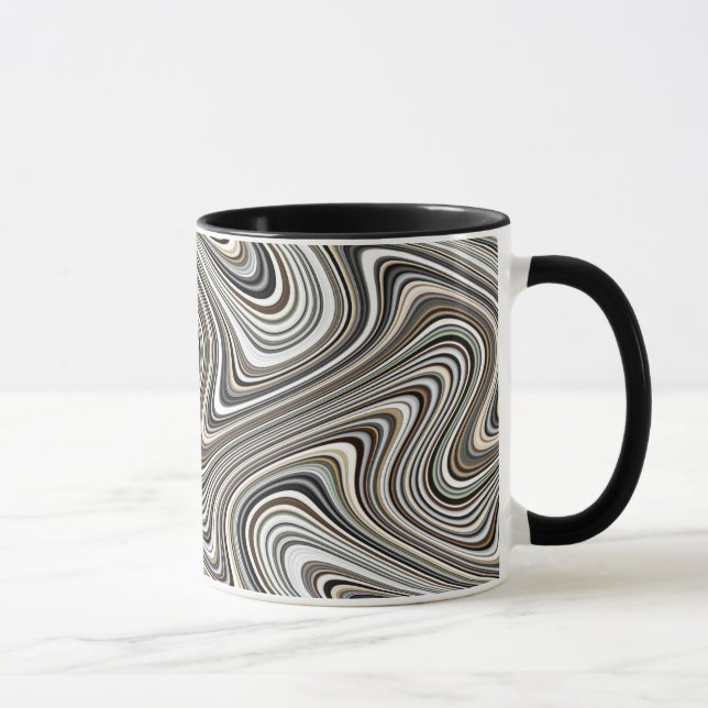 Modern Stylish Curvy Abstract Pattern Mug (Right)