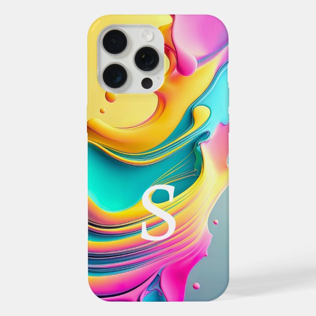 Modern Stylish Custom Monogram Abstract Pattern iPhone Case (Back)