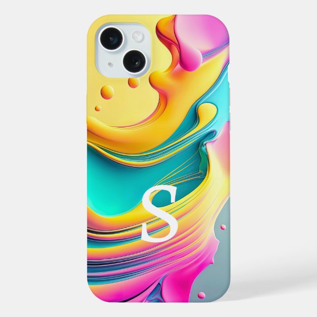 Modern Stylish Custom Monogram Abstract Pattern iPhone Case (Back)