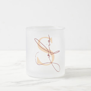 Modern Stylish Custom Name Frosted Glass Coffee Mug
