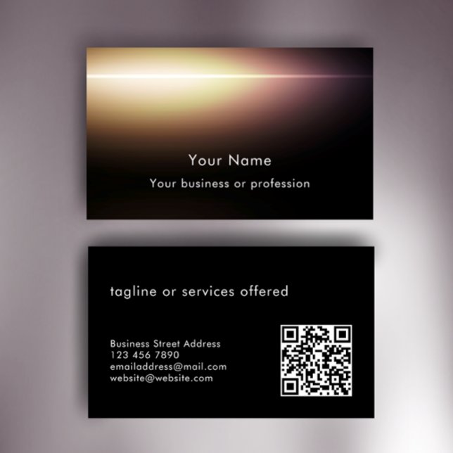 Modern Stylish Custom Text QR Code Technology Business Card (Customize this unique template for an eye-catching modern black QR code professional business card.
)