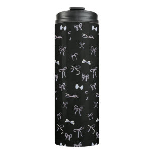 MODERN STYLISH CUSTOMIZED YOUR OWN BOW BLACK THERMAL TUMBLER