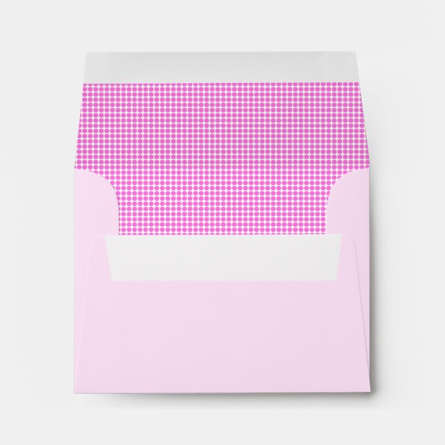 Modern Stylish Cute Pink Dots Design Envelope (Back (Bottom))