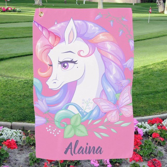 Modern Stylish Cute Unicorn Golf Towel (Creator Uploaded)