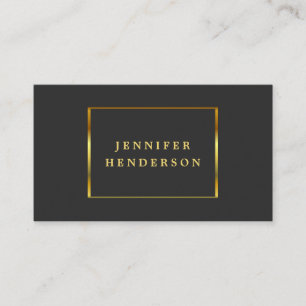Modern stylish dark gray gold professional busines business card