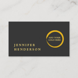 Modern stylish dark grey gold logo professional business card