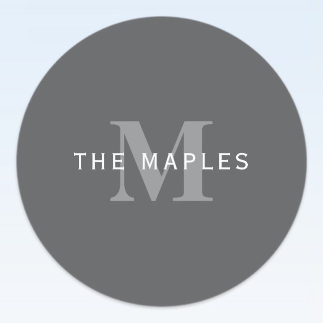 Modern Stylish Dark Grey Monogram & Name (Creator Uploaded)