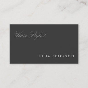 Modern Stylish Dark Grey Professional Stylist Business Card