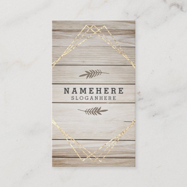 Modern Stylish Dark Wood Vertical Business Card (Front)