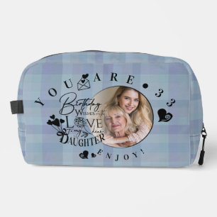 Modern Stylish Daughter Birthday Typography Photo Dopp Kit
