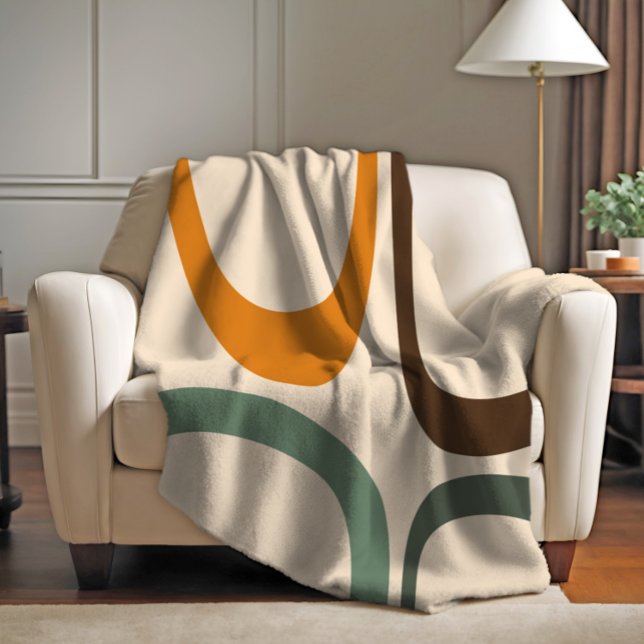 Modern Stylish Decorative Abstract Pattern Tan Fleece Blanket (Creator Uploaded)
