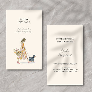 Modern Stylish Dog Walker Pet Sitter Groomer Business Card