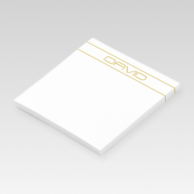 Modern Stylish Editable Gold Text & Line Stripes Post-it Notes (Creator Uploaded)