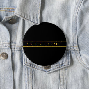 Modern Stylish Editable Gold Text & Stripes 10 Cm Round Badge