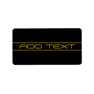 Modern Stylish Editable Gold Text & Stripes Label