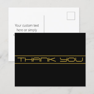 Modern Stylish Editable Gold Text & Stripes Postcard