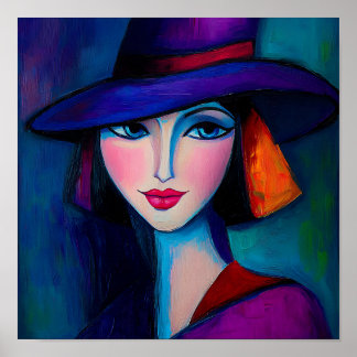 Modern Stylish Elegant Abstract Beautiful Woman  Poster