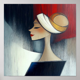 Modern Stylish Elegant Abstract Beautiful Woman Poster