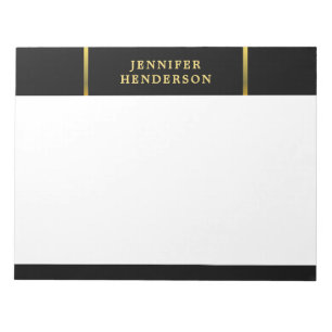 Modern stylish elegant black and gold professional notepad