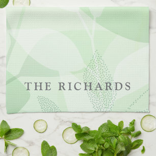 Modern Stylish Elegant Botanical Pattern Tea Towel