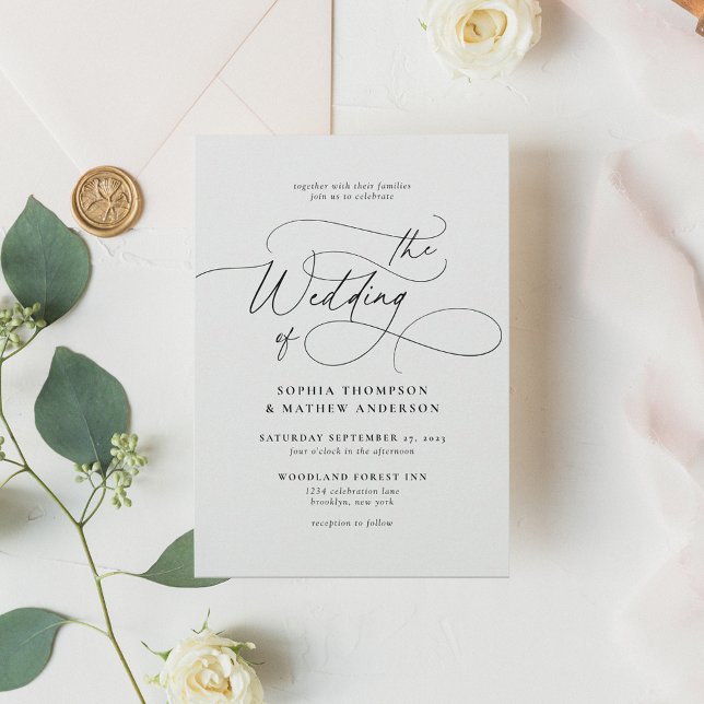 Modern Stylish Elegant Calligraphy Wedding Invitation (Creator Uploaded)