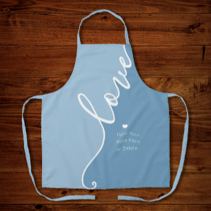 Modern Stylish Elegant Script Mother's Day Blue Apron