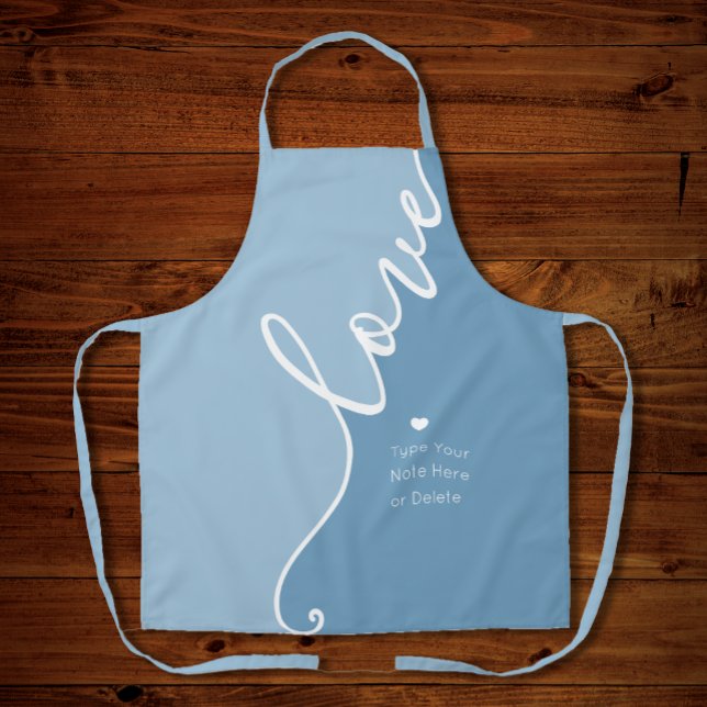Modern Stylish Elegant Script Mother's Day Blue Apron (Creator Uploaded)