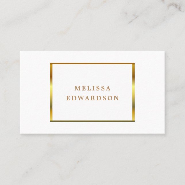 Modern stylish elegant white and gold professional business card (Front)