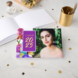 Modern Stylish Foil Graduation Party Guest Book