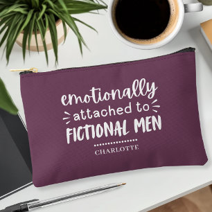 Modern Stylish Funny Book Lover Saying Custom Accessory Pouch