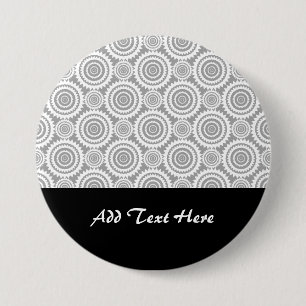 Modern Stylish Geometric Circles Grey and White 7.5 Cm Round Badge