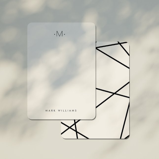 Modern Stylish Geometric Lines Monogram Stationery Card (Creator Uploaded)