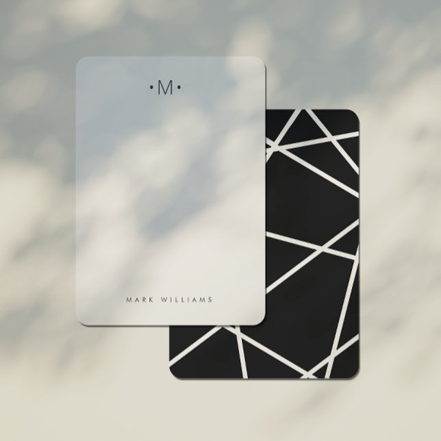 Modern Stylish Geometric Lines Monogram Stationery Card (Creator Uploaded)