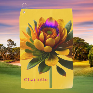 Modern Stylish Girly Pro Golfer Golf Towel