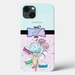Modern Stylish Girly Stripe Ice cream Case-Mate iPhone Case