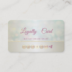 Modern Stylish Glitter Bokeh Makeup Loyalty Card