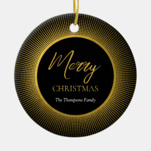 Modern & Stylish Gold & Black Christmas Ceramic Tree Decoration