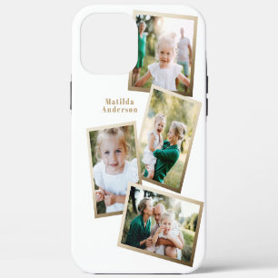 Modern stylish gold multi photo family electronic iPhone 12 pro max case