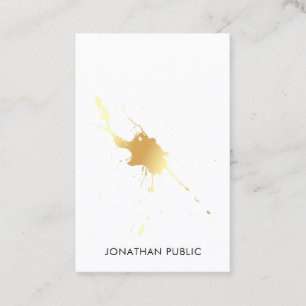 Modern Stylish Gold Splash Professional Elegant Business Card