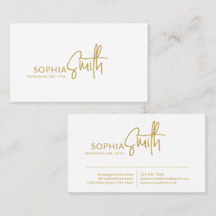 Modern Stylish Golden Brown Handwritten Script Business Card