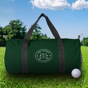 Modern Stylish Golfer Monogram & Name Personalized Duffle Bag