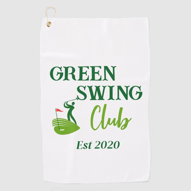 Modern Stylish Golfer Monogram & Name Personalized Golf Towel (Front)