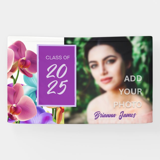 Modern Stylish Graduation Party Photo Banner (Horizontal)