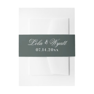 Modern Stylish Green Elegant Wedding Invitation Belly Band