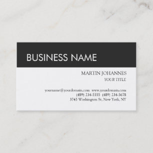 Modern Stylish Grey Black White Business Card