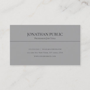 Modern Stylish Grey Clean Plain Professional Business Card