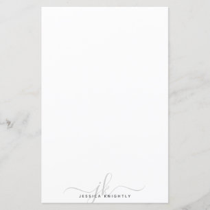 Modern Stylish Grey Monogram Initials Minimal