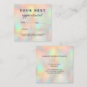 Modern Stylish Holographic Beauty Salon Appointment Card