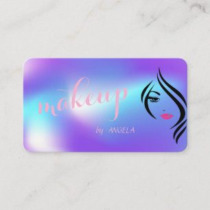 Modern Stylish Holographic ,Face Silhouette Business Card