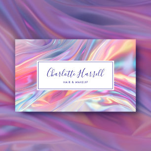 Modern Stylish Holographic Script Business Card